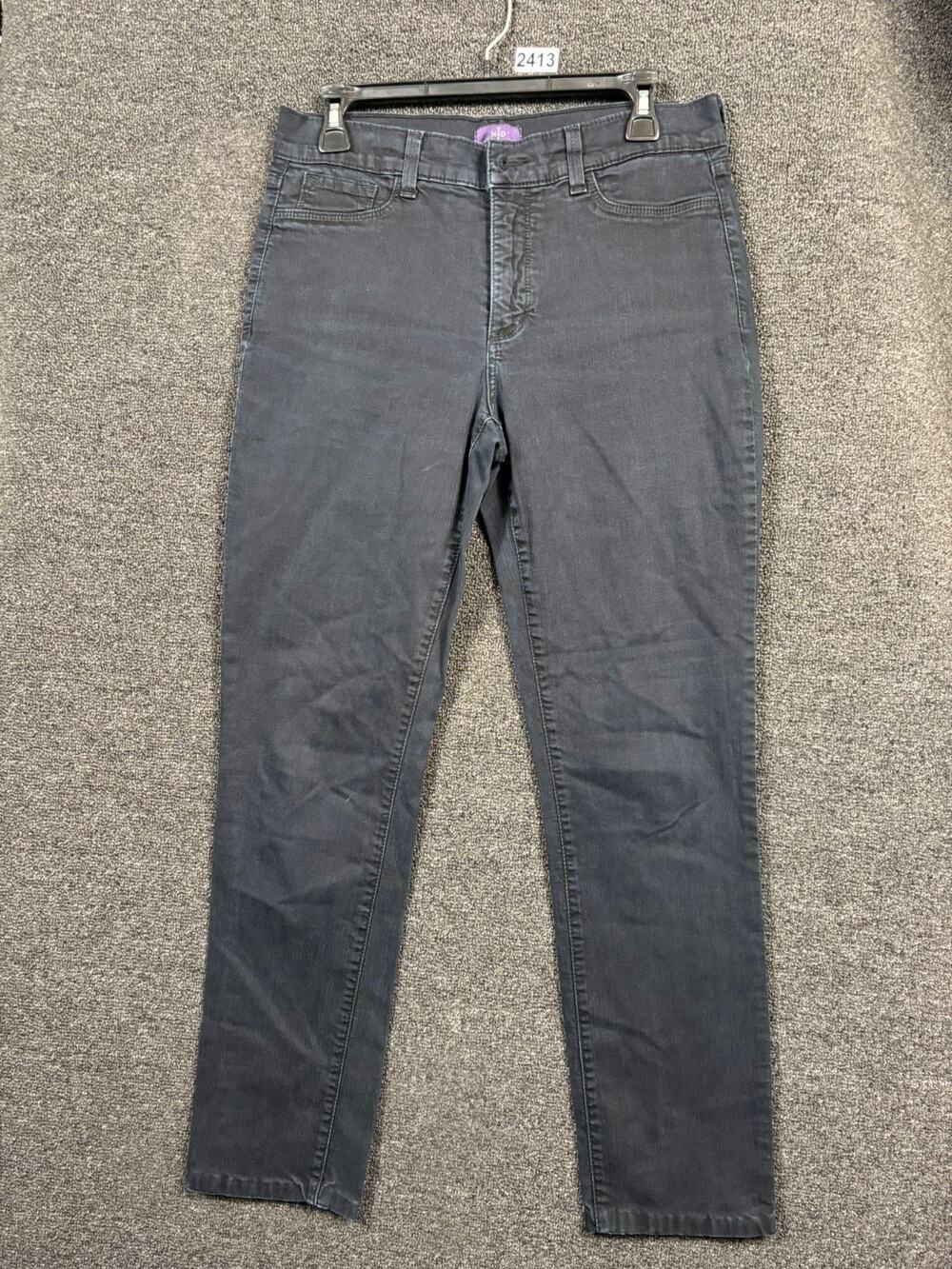 NYDJ Skinny Jeans Womens Size 8 Black Lift Tuck Technology Mid Rise Stretch